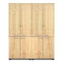 Ντουλάπα γραφείου με κλειδαριά επαγγελματική Venturo Megapap χρώμα ανθρακί - φυσικό οξιάς 160x40x200εκ.