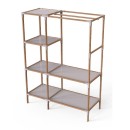 Ντουλάπα ρούχων ανοιχτή - Έπιπλο εισόδου ξύλινο - πλαστικό χρώμα φυσικό - μπεζ 117x47x155εκ.