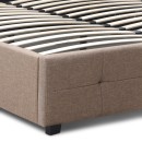 Κρεβάτι Iro Megapap υφασμάτινο με αποθηκευτικό χώρο χρώμα μπεζ - καφέ 160x200εκ.