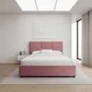 Κρεβάτι Kingston Megapap βελούδινο με αποθηκευτικό χώρο χρώμα σάπιο μήλο 160x200εκ.