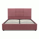Κρεβάτι Kingston Megapap βελούδινο με αποθηκευτικό χώρο χρώμα σάπιο μήλο 160x200εκ.