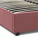 Κρεβάτι Kingston Megapap βελούδινο με αποθηκευτικό χώρο χρώμα σάπιο μήλο 160x200εκ.