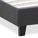 Κρεβάτι Flat Megapap υφασμάτινο χρώμα ανθρακί 120x200εκ.