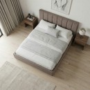 Κρεβάτι Renata Megapap υφασμάτινο με αποθηκευτικό χώρο χρώμα μπεζ 150x200εκ.