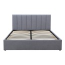 Κρεβάτι Renata Megapap υφασμάτινο με αποθηκευτικό χώρο χρώμα γκρι 150x200εκ.