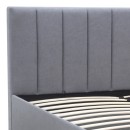 Κρεβάτι Renata Megapap υφασμάτινο με αποθηκευτικό χώρο χρώμα γκρι 150x200εκ.