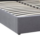 Κρεβάτι Renata Megapap υφασμάτινο με αποθηκευτικό χώρο χρώμα γκρι 150x200εκ.