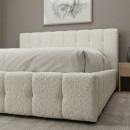 Κρεβάτι Norah Megapap μπουκλέ ύφασμα με αποθηκευτικό χώρο χρώμα ivory 160x200εκ.