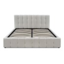 Κρεβάτι Norah Megapap μπουκλέ ύφασμα με αποθηκευτικό χώρο χρώμα ivory 160x200εκ.