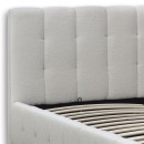 Κρεβάτι Norah Megapap μπουκλέ ύφασμα με αποθηκευτικό χώρο χρώμα ivory 160x200εκ.