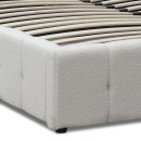 Κρεβάτι Norah Megapap μπουκλέ ύφασμα με αποθηκευτικό χώρο χρώμα ivory 160x200εκ.