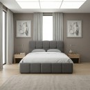 Κρεβάτι Elora Megapap βελούδινο με αποθηκευτικό χώρο χρώμα γκρι 160x200εκ.