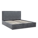 Κρεβάτι Velar Megapap υφασμάτινο με αποθηκευτικό χώρο χρώμα γκρι 160x200εκ.