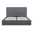 Κρεβάτι Velar Megapap υφασμάτινο με αποθηκευτικό χώρο χρώμα γκρι 160x200εκ.