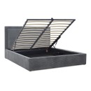 Κρεβάτι Velar Megapap υφασμάτινο με αποθηκευτικό χώρο χρώμα γκρι 160x200εκ.