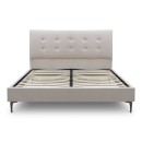 Κρεβάτι Mirel Megapap υφασμάτινο χρώμα ανοιχτό μπεζ 160x200εκ.