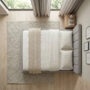 Κρεβάτι Nival Megapap υφασμάτινο με αποθηκευτικό χώρο χρώμα μπεζ 160x200εκ.