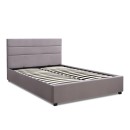 Κρεβάτι Olmo Megapap βελούδινο με αποθηκευτικό χώρο χρώμα γκρι 150x200εκ.