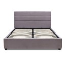 Κρεβάτι Olmo Megapap βελούδινο με αποθηκευτικό χώρο χρώμα γκρι 160x200εκ.