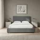 Κρεβάτι Verona Megapap υφασμάτινο με αποθηκευτικό χώρο χρώμα ανθρακί 160x200εκ.