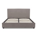 Κρεβάτι Verona Megapap υφασμάτινο με αποθηκευτικό χώρο χρώμα γκρι - μπεζ 160x200εκ.