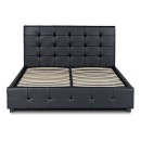 Κρεβάτι Iro Megapap από τεχνόδερμα με αποθηκευτικό χώρο χρώμα μαύρο 150x200εκ.