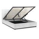 Κρεβάτι Iro Megapap από τεχνόδερμα με αποθηκευτικό χώρο χρώμα λευκό 150x200εκ.