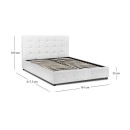 Κρεβάτι Iro Megapap από τεχνόδερμα με αποθηκευτικό χώρο χρώμα λευκό 150x200εκ.