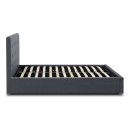 Κρεβάτι Iro Megapap υφασμάτινο με αποθηκευτικό χώρο χρώμα ανθρακί 150x200εκ.