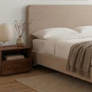 Κρεβάτι Ovelia Megapap υφασμάτινο χρώμα μπεζ 150x200εκ.