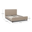 Κρεβάτι Ovelia Megapap υφασμάτινο χρώμα μπεζ 140x190εκ.