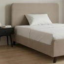 Κρεβάτι Ovelia Megapap υφασμάτινο χρώμα μπεζ 120x200εκ.