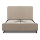 Κρεβάτι Ovelia Megapap υφασμάτινο χρώμα μπεζ 120x200εκ.