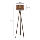 Φωτιστικό δαπέδου Rosling Megapap Mdf/ύφασμα Pvc χρώμα καρυδί - πολύχρωμο 38x38x140εκ.