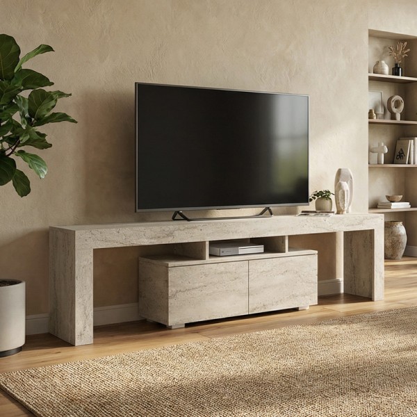 Έπιπλο τηλεόρασης Woodra Megapap χρώμα travertine 180x31,3x50,2εκ.