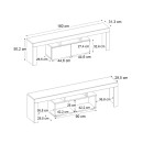 Έπιπλο τηλεόρασης Woodra Megapap χρώμα sencron black 180x31,3x50,2εκ.