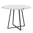 Σετ τραπεζαρία 5τμχ Rubes - Chiara Megapap χρώμα λευκό - γκρι Ø100x78εκ.