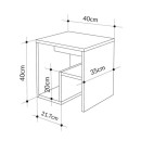 Τραπεζάκι βοηθητικό - Κομοδίνο Bon Megapap χρώμα sapphire oak 40x35x40εκ.