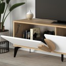 Έπιπλο τηλεόρασης Gora Megapap χρώμα sapphire oak - λευκό 140x35,6x51εκ.