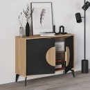 Μπουφές Gora Megapap χρώμα sapphire oak - silky black 110x40x82εκ.