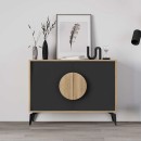 Μπουφές Gora Megapap χρώμα sapphire oak - silky black 110x40x82εκ.