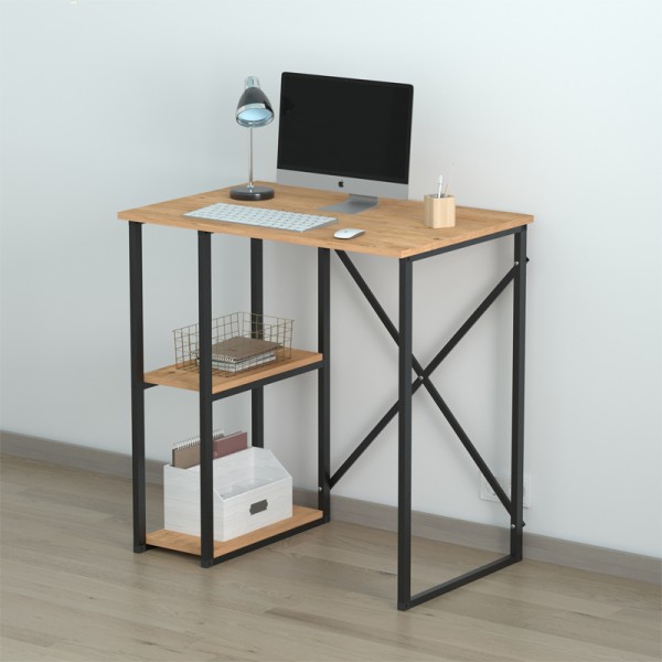 Γραφείο εργασίας Verno Megapap χρώμα pine oak 90x59,8x92,8εκ.