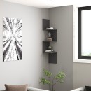 Ραφιέρα τοίχου γωνιακή Zikzak Megapap χρώμα ανθρακί 25x25x105,4εκ.