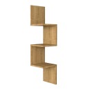 Ραφιέρα τοίχου γωνιακή Zikzak Megapap χρώμα sapphire oak 25x25x105,4εκ.
