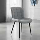 Καρέκλα τραπεζαρίας Chiara Megapap γκρι ύφασμα - μεταλλικό μαύρο πόδι 48x58x81εκ. | Σετ 2 τεμ