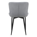 Καρέκλα τραπεζαρίας Chiara Megapap γκρι ύφασμα - μεταλλικό μαύρο πόδι 48x58x81εκ. | Σετ 2 τεμ