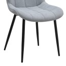 Καρέκλα τραπεζαρίας Chiara Megapap γκρι ύφασμα - μεταλλικό μαύρο πόδι 48x58x81εκ. | Σετ 2 τεμ