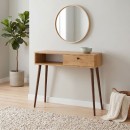 Κονσόλα Napoli Megapap χρώμα sapphire oak 90x29x88εκ.