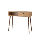 Κονσόλα Napoli Megapap χρώμα sapphire oak 90x29x88εκ.