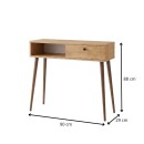 Κονσόλα Napoli Megapap χρώμα sapphire oak 90x29x88εκ.